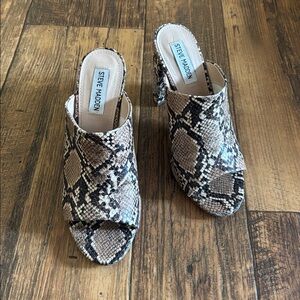 Steve Madden Snake Print Mules